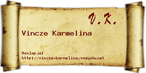 Vincze Karmelina névjegykártya